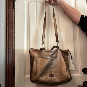 Fossil Long Live Vintage Metallic Bronze Leather Purse